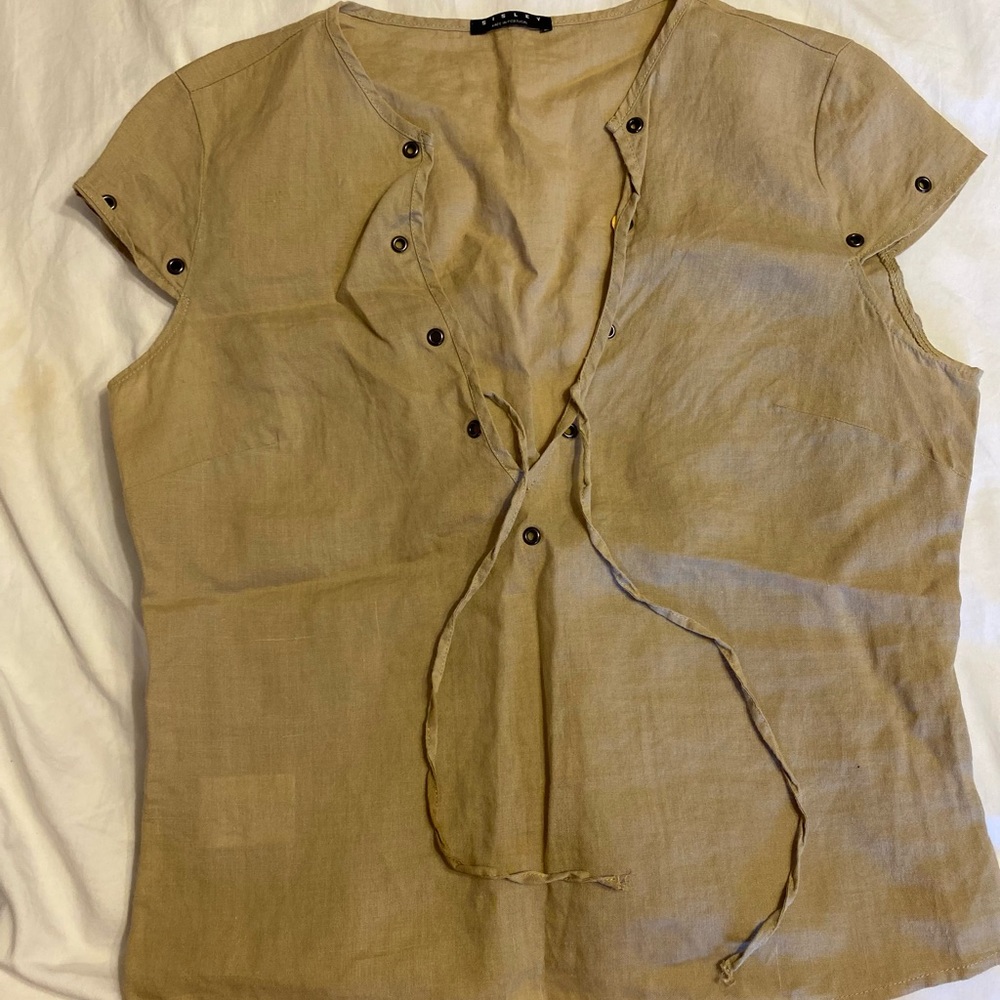 Sisley Beige Linen Top